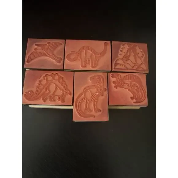 Lot Of Wooden Rubber Ink Stamp Set Dinosaur Scrapbook Arts And Crafts Kids 226 - Picture 8 of 13